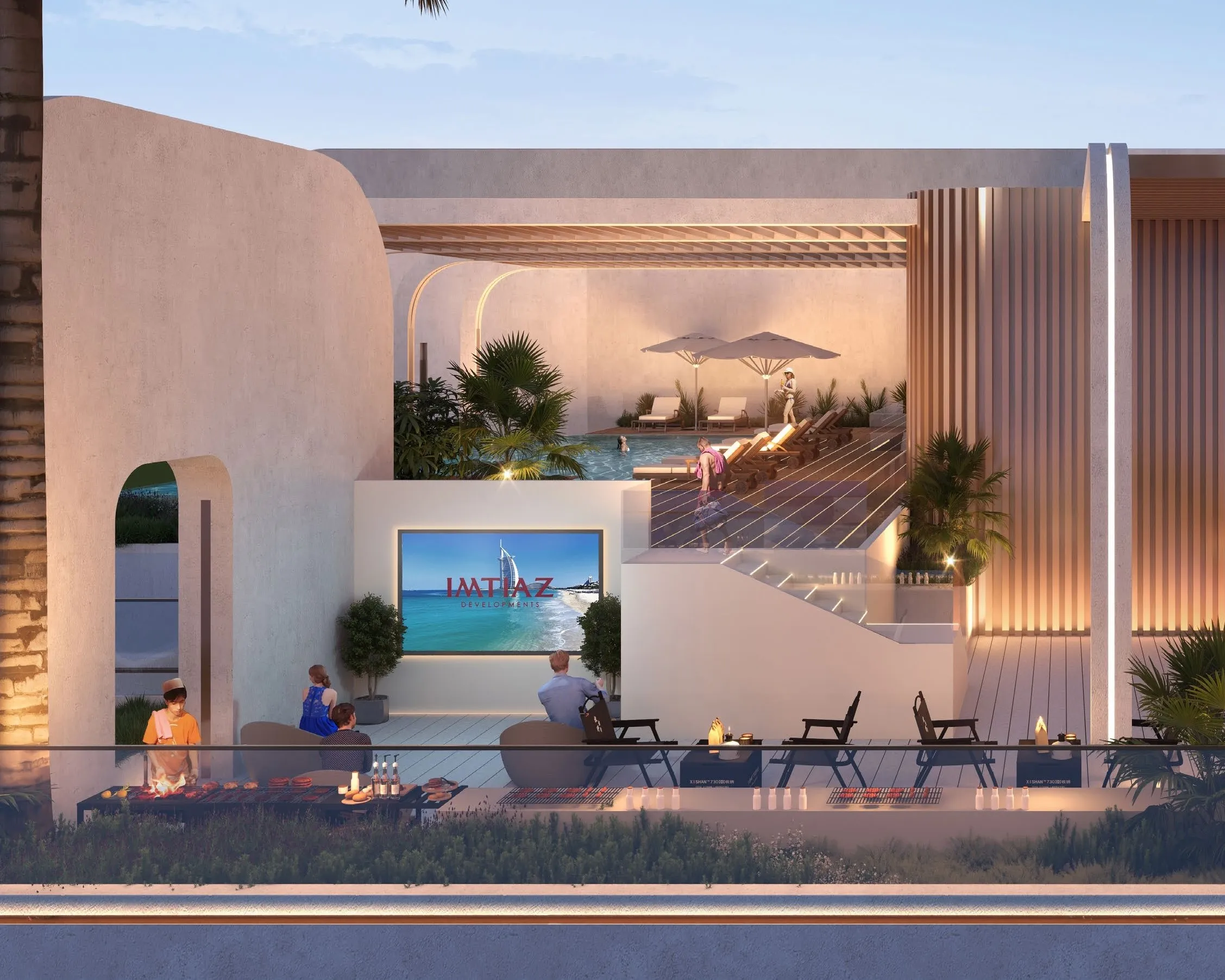 Outdoor Cinema & BBQ Area