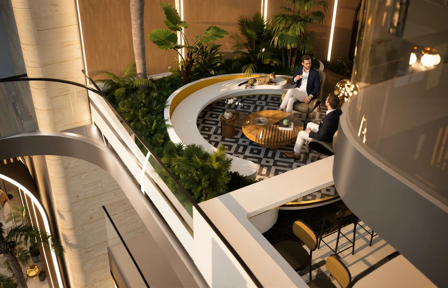 Landscaped Seating Area