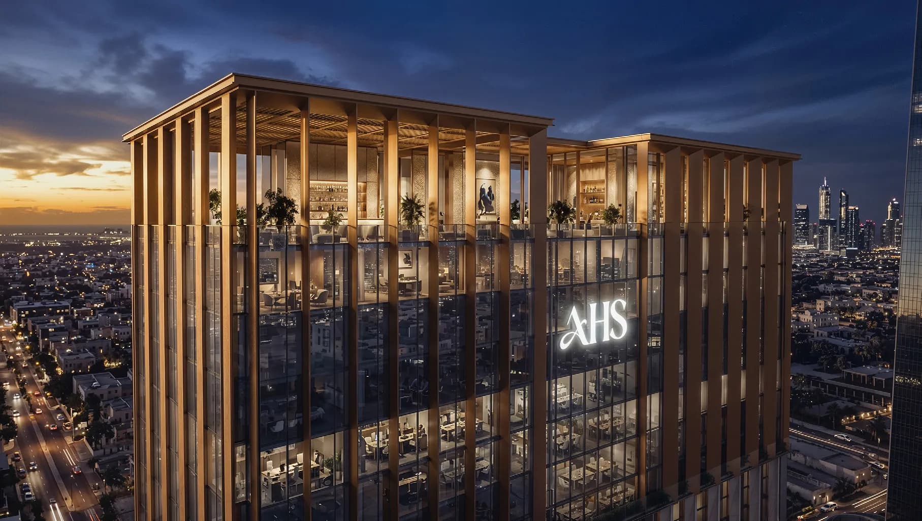 AHS Twin Towers architecture