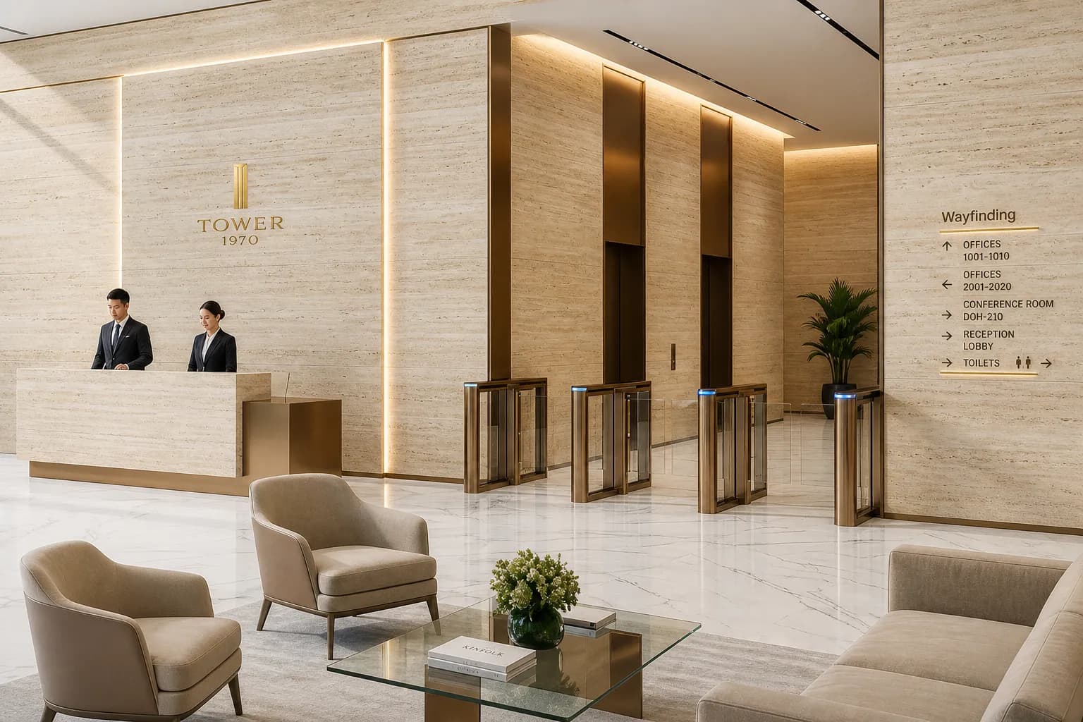 1970 Office Tower lobby