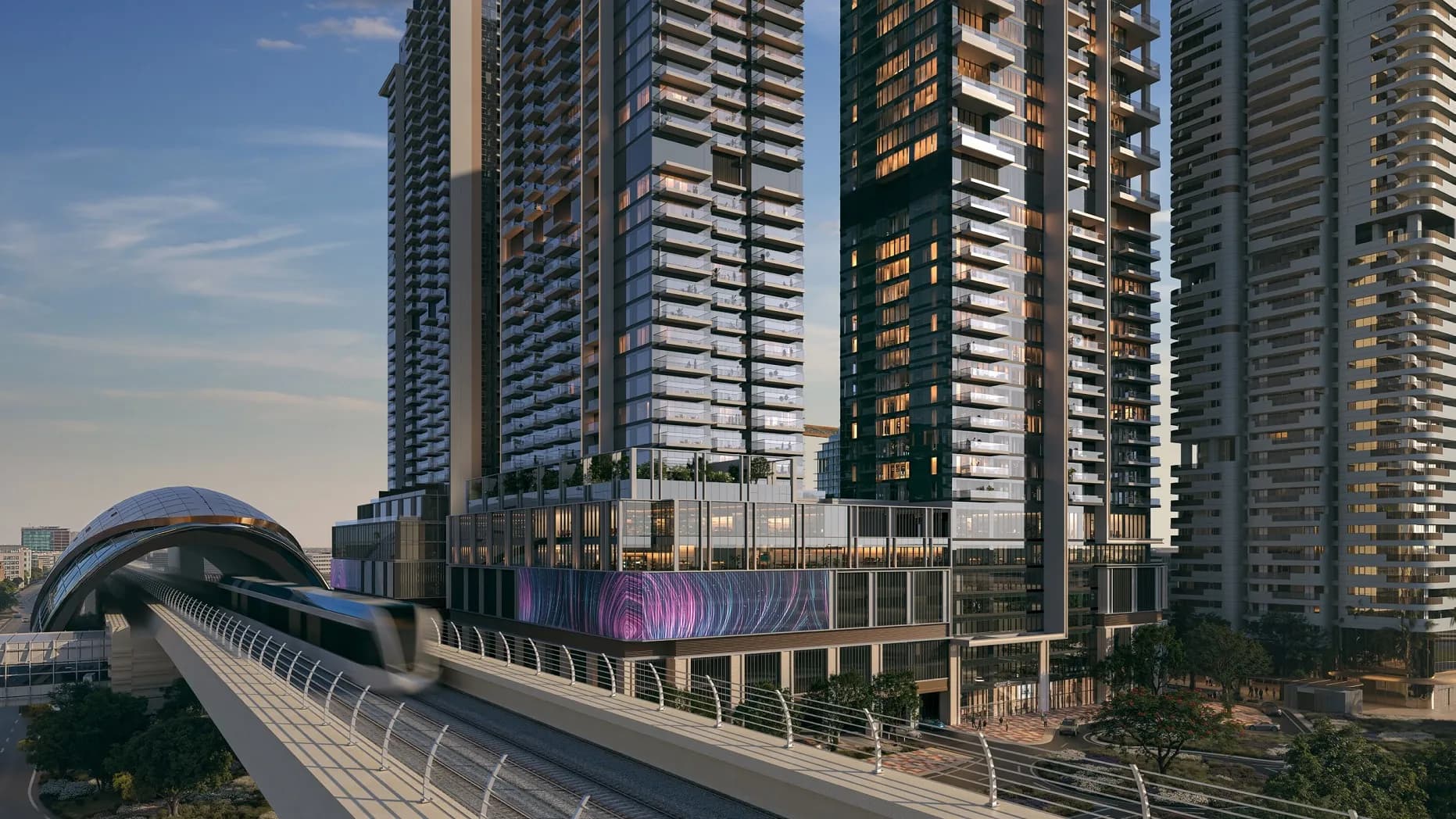 Avenue Park Towers 2 at Wasl 1 architecture