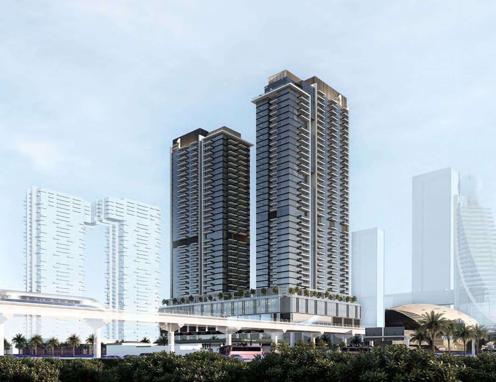 Avenue Park Towers 1 at Wasl 1 architecture
