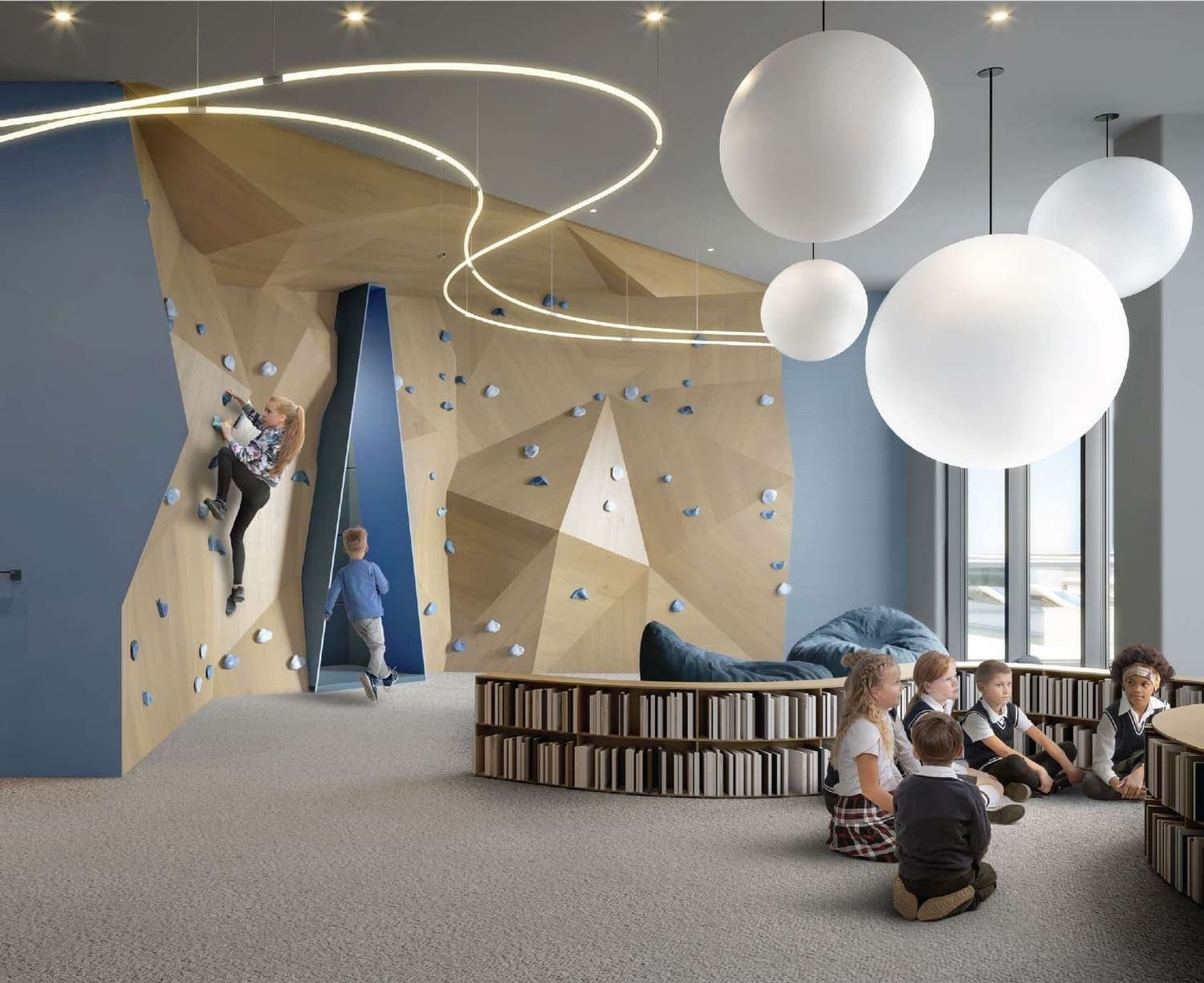 Kids Area With A Climbing Wall