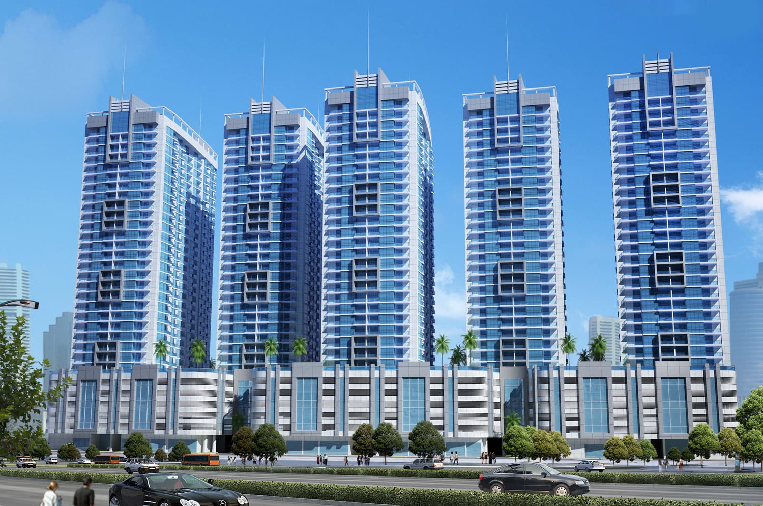 Ajman Creek Towers architecture